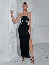 ADYCE Rose Beaded Bustier Backless Bandage Dress For Cocktail Party
